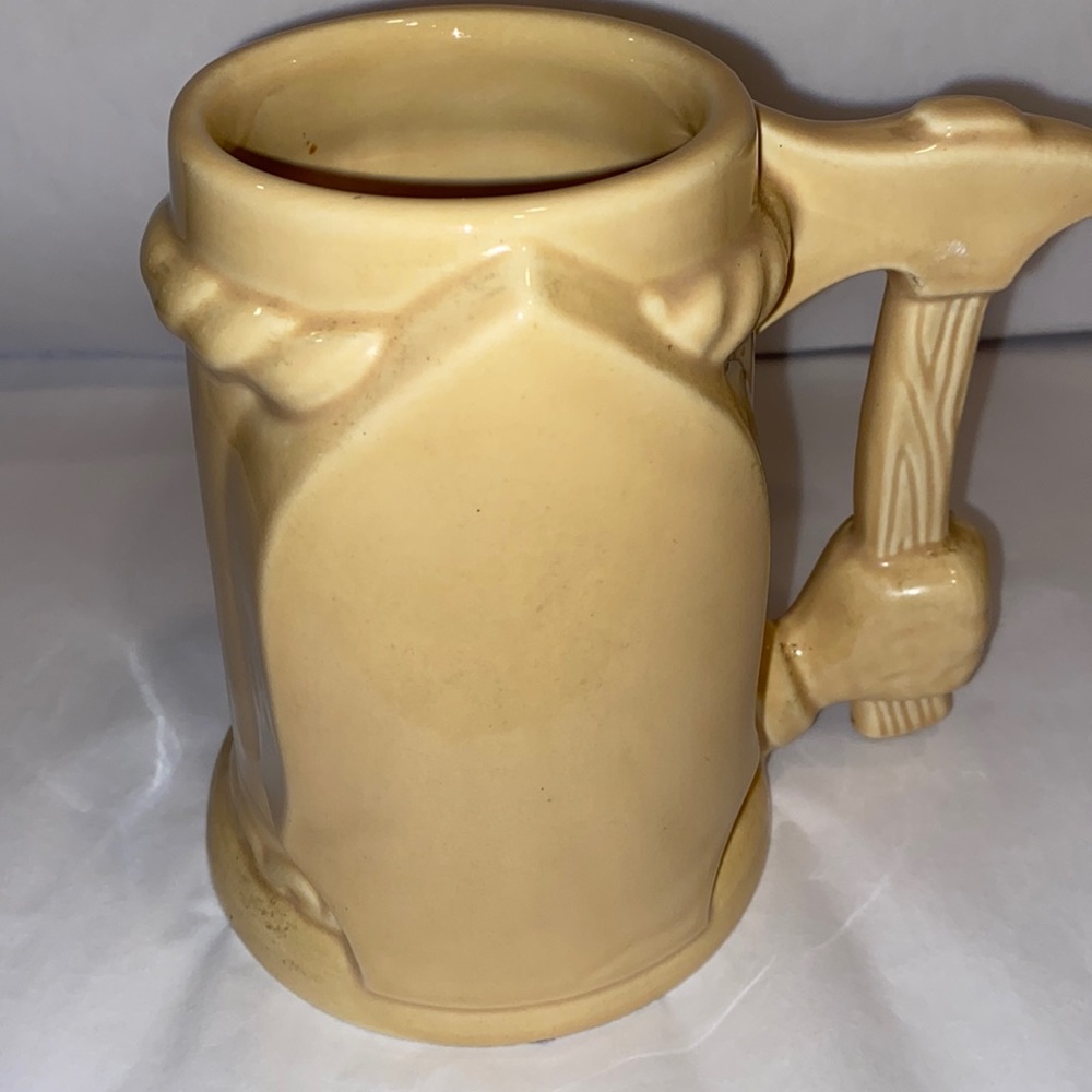 Vtg SHAWNEE Firefighter Blank Shield w/ Axe Handle Tankard Beverage Mug